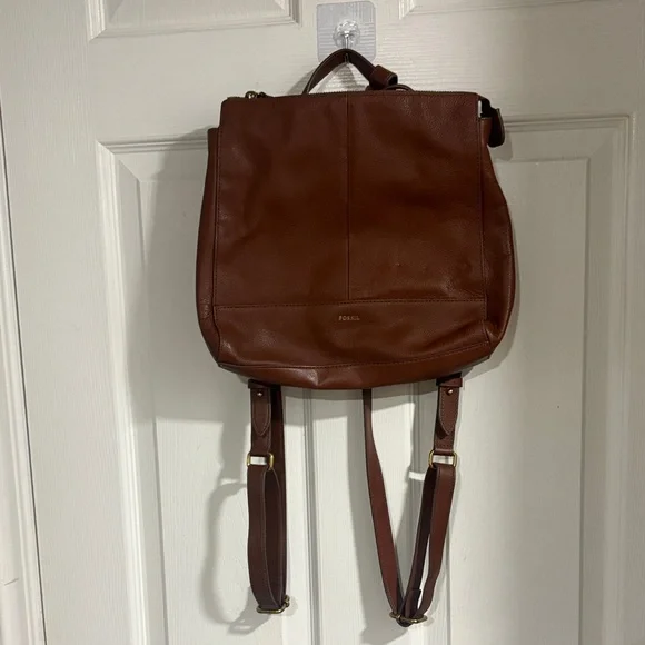 Fossil Tan Leather Backpack - Picture 3 of 10